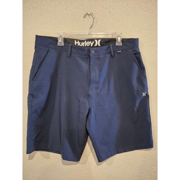 Hurley Men's Size 36 Flat Front Walk Shorts Navy Blue - Picture 1 of 5